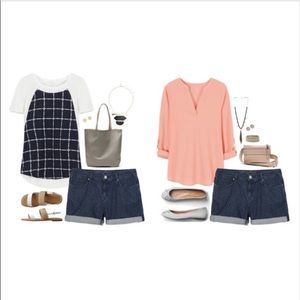 Mavi Patterned Denim Jean Shorts
